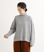 ダブルフェイスサーマル ワイドハイネックTシャツ(B・グレー)