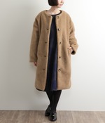 シープボアノーカラーコート(B・ベージュ)【入荷待ち】