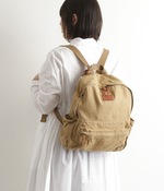 洗いキャンバス カウレザーリュック(D・ベージュ)