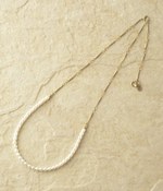 ライスパール小波チェーンネックレス(ゴールド)