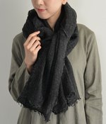ウール混無地ストール(A・ブラック)【入荷待ち】