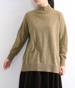 ラムナイロンタートルネックニットプルオーバー(D・モカ)