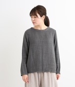 リネン接結2WAYブラウス(C・チャコール)