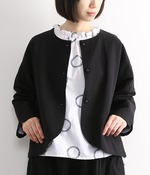 コットンリネンBACKヘムフリルジャケット(C・ブラック)【入荷待ち】