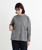 起毛スタンドカラーポケ付きシャツ(B・ギンガムチェック)
