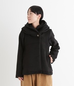 シャギーボリューム衿コート(A・ブラック)