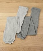【5%OFF 2本セット】ガーゼ編みレギンス 2足セット(A・淡グレー/杢淡グレー)