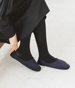 レース巾着付きポケッタブルシューズ(ネイビー)