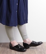 【別注】オーガニックコットン 裾リブレギンス(D・ライトブラック)【リンネル掲載別カラー】