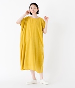 【リンネル別注】透かし織り素材のふんわりワンピース(B・イエロー)