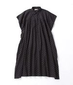 【リンネル別注】ドットのシャツワンピース (A・black×Natural Small Dot)