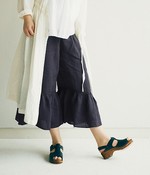 【リンネル別注】裾フレアのペチパンツ(ネイビー)