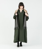ヴィンテージデシンギャザーワンピース(グリーン)