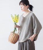 ブロードニットポンチョ(A・杢グレー)