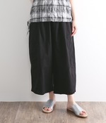 コットンリネンダンプワイドパンツ(D・ブラック)