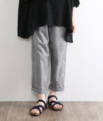コットンリネングレンチェックパンツ(グレンチェック)