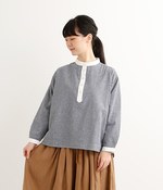 バンドカラープルオーバー(C・ストライプ)