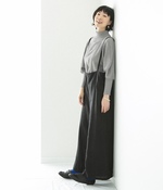 リネンワイドサロペットパンツ(B・ブラック)