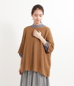 リネンコットン後ろ開きプルオーバー(B・キャメル)