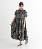 リネンドットワンピース(ブラック)