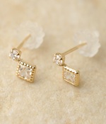 ラウンド&スクエアピアス