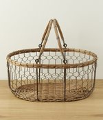 ワイヤーメッシュバスケットオーバル